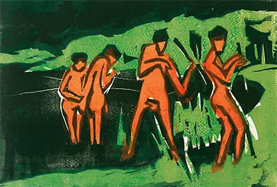 Bathers Throwing Reeds Ernst Ludwig Kirchner